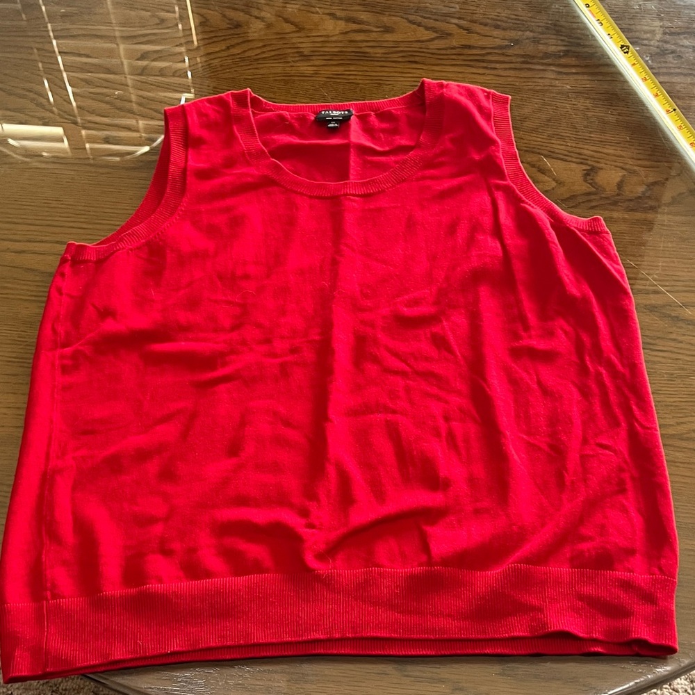Talbots Bright Red sleeveless knit top